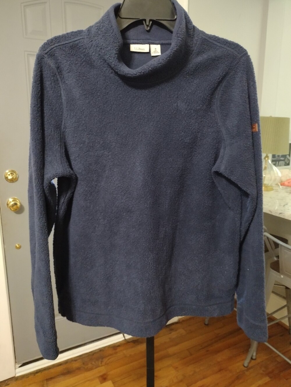 LL bean Navy Fleece Cozy Cottage FunnelNeck